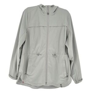 L.L. Bean Bradbury Stretch Jacket Women's XL Light Gray StormFleece Coat EUC